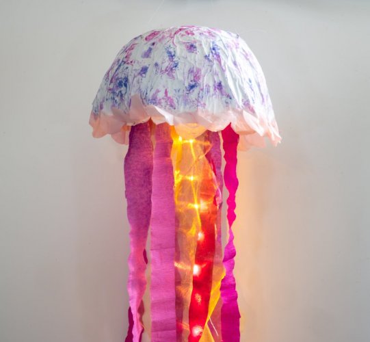 Medúza - světelná dekorace - Barevná varianta: Růžovofialová