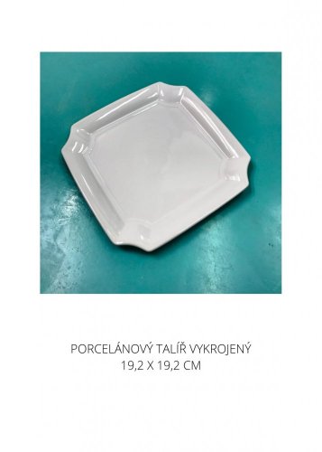 Porcelánový vykrojený talíř - vlastní dekorace obtisky