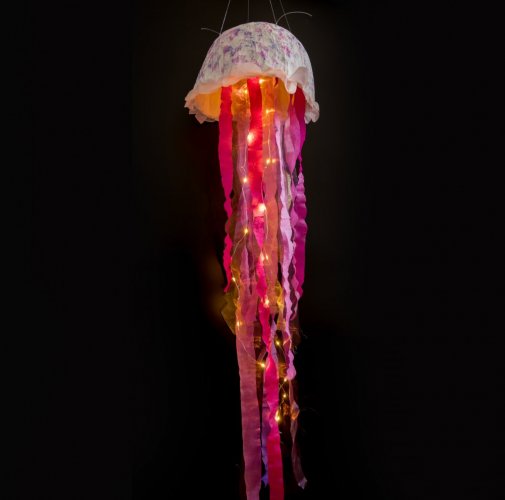 Medúza - světelná dekorace - Barevná varianta: Růžovofialová