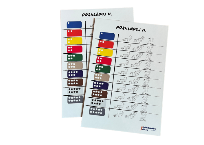 Stírací sebehodnoticí tabulky - Poskládej II. (5ks)