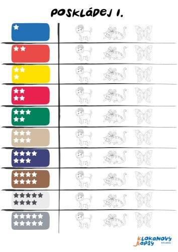 Stírací sebehodnoticí tabulky - Poskládej I. (5ks)